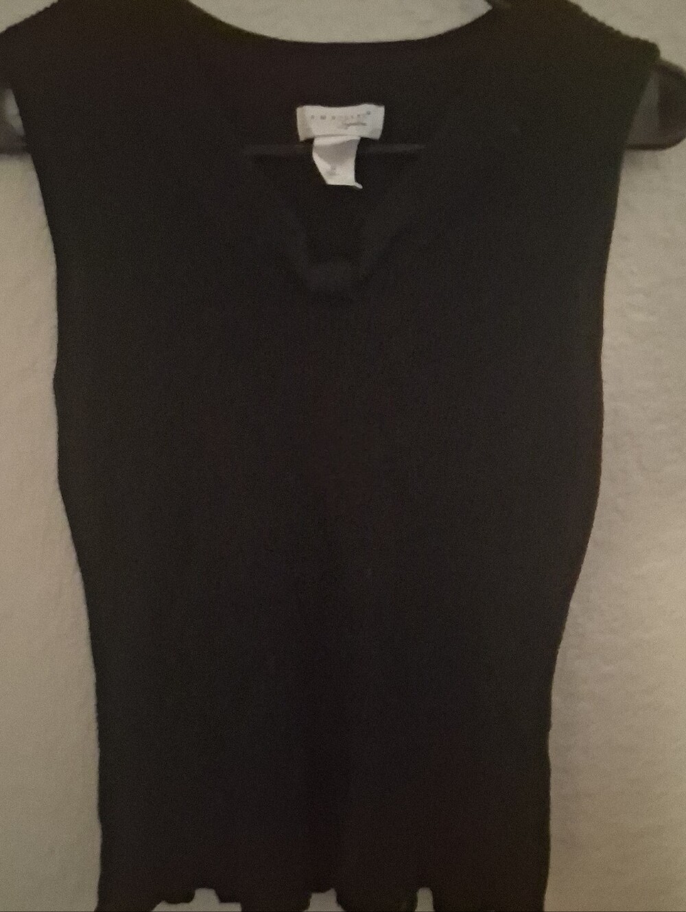 Kim Rogers Black Ribbed Sleeveless Tank